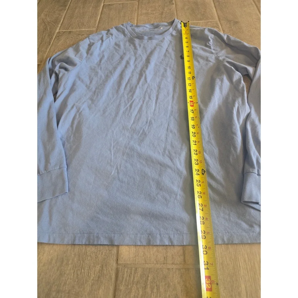 Polo Ralph Lauren Mens XL Long Sleeve T-Shirt Light Blue Cotton Pony Logo‎ Tee